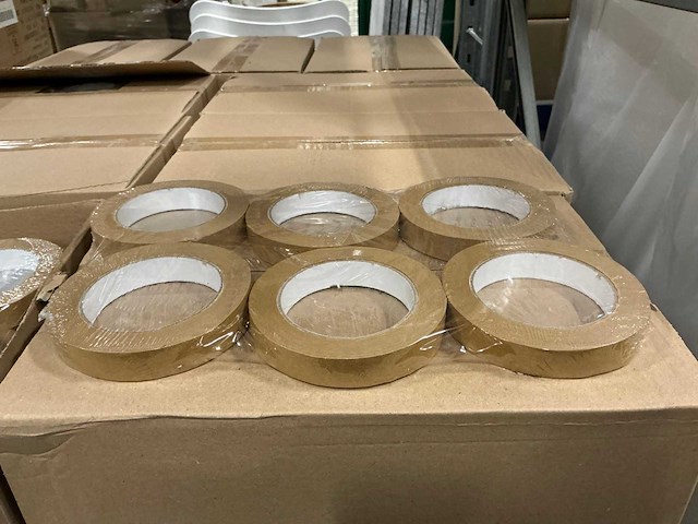 Partij paper tape brown solvent 19mm x 50m (2592x) - afbeelding 1 van  3