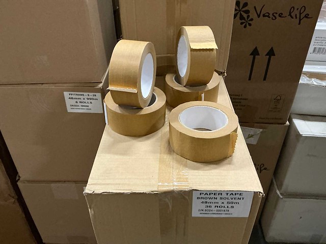 Partij paper tape brown solvent 48mmx50m (430x) - afbeelding 1 van  5
