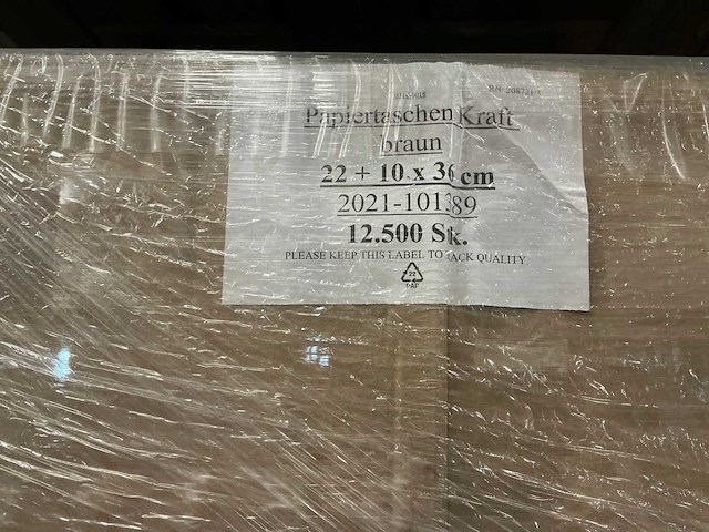 Partij papieren tassen 36x22x10cm naturel (12500x) - afbeelding 3 van  4