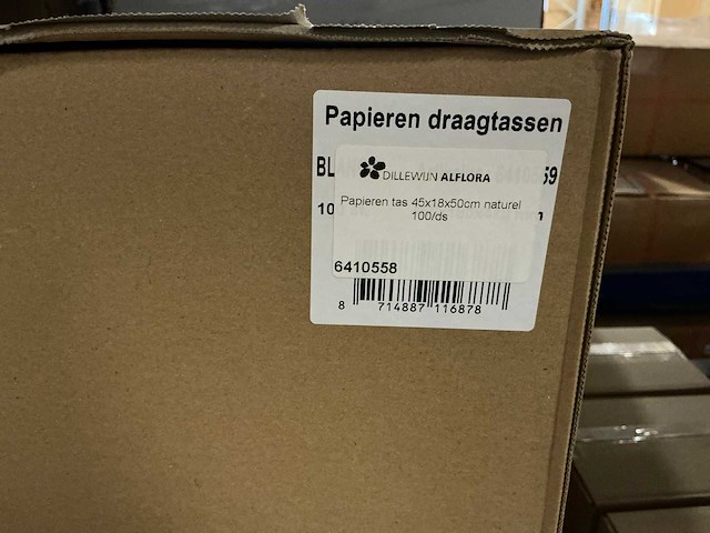 Partij papieren tassen 45x18x50cm naturel (1300x) - afbeelding 5 van  5