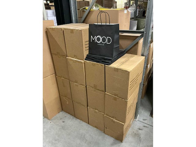 Partij papieren tassen bedrukt 300+160x300mm (1400x) - afbeelding 3 van  4