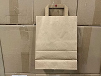 Partij papieren tassen brown flat handle 22+10x28cm (12500x) - afbeelding 1 van  5