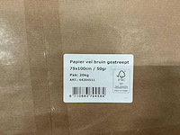Partij papieren vellen bruin gestreept 75x100cm 20kg per pak (10x) - afbeelding 2 van  2