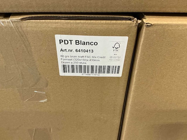 Partij pdt blanco 80 grs bruin kraft fsc mix credit (320x150)x430mm (7500x) - afbeelding 3 van  5