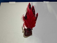 Partij peacocks on clips 20cm red (240x) - afbeelding 2 van  6