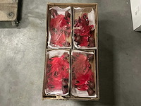 Partij peacocks on clips 20cm red (240x) - afbeelding 4 van  6