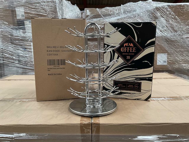 Partij peak coffee nespresso vertuo capsulehouder voor 35 pads zilver (96x) - afbeelding 1 van  4