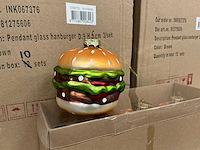 Partij pendant glass hamburger d9/h9cm (102x) - afbeelding 1 van  3
