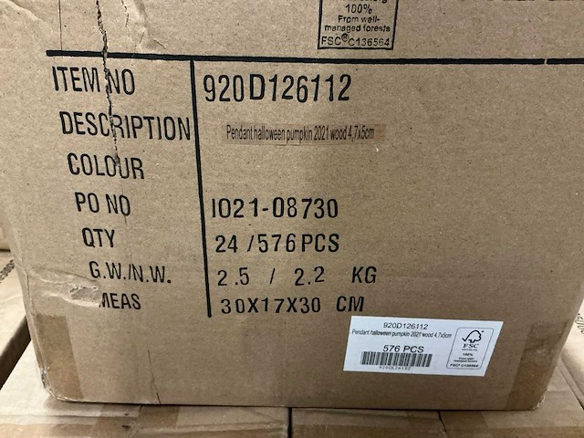 Partij pendant halloween pumpkin 2021 wood 4,7x5cm (13172x) - afbeelding 5 van  5