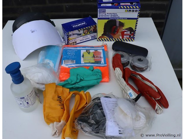 Partij persoonlijke beschermingsmiddelen o.a. honeywell gezichtsscherm, gehoorbeschermer & handschoenen - afbeelding 1 van  11