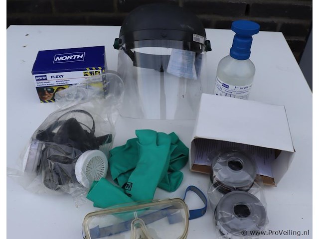Partij persoonlijke beschermingsmiddelen o.a. pip gezichtsscherm & handschoenen - afbeelding 2 van  6