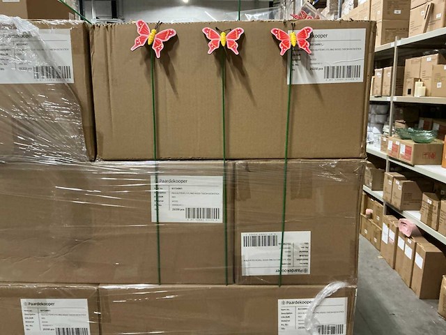 Partij pick butterfly flying wood 7x8cm+50cm stick red (10500x) - afbeelding 1 van  2