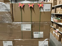 Partij pick butterfly flying wood 7x8cm+50cm stick red (10500x) - afbeelding 1 van  2