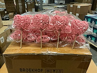 Partij pick heartroque 6cm+12cm stick pink (2020x) - afbeelding 1 van  3