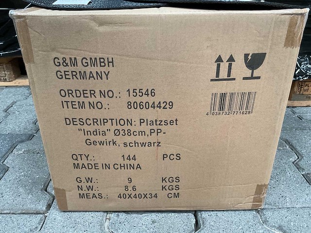 Partij placemat round 38cm, black (144x) - afbeelding 3 van  5