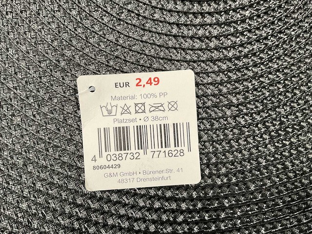 Partij placemat round 38cm, black (288x) - afbeelding 5 van  5