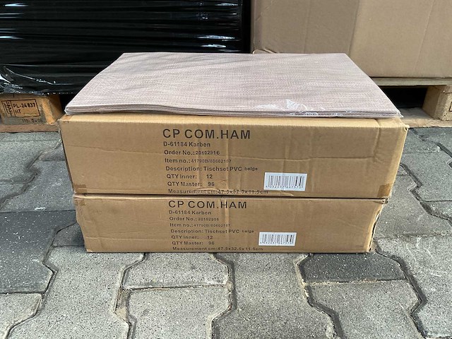 Partij placemat square 45x30cm, pink shade (192x) - afbeelding 2 van  2