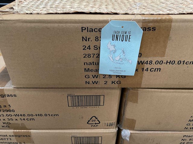 Partij placemat square 48x33cm, seagrass (140x) - afbeelding 5 van  5