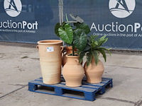 Partij plantenpotten met kunstplanten 4stuks - afbeelding 1 van  1