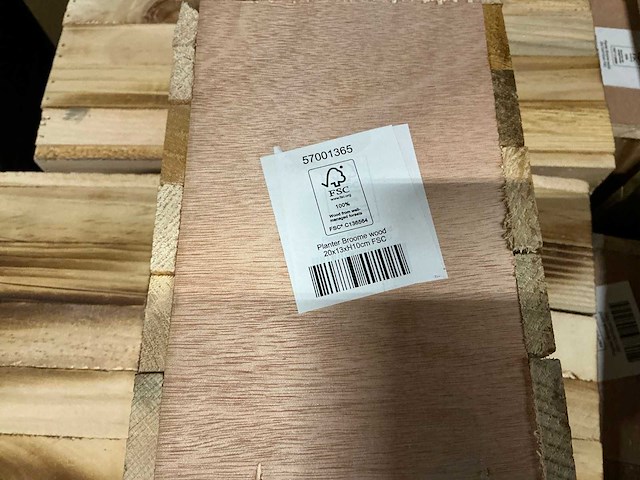 Partij planter broome wood 20x13xh10cm (504x) - afbeelding 3 van  5