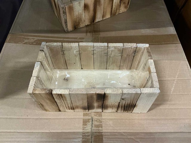Partij planter broome wood 25x13xh10cm (200x) - afbeelding 2 van  6