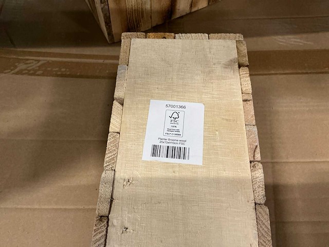 Partij planter broome wood 25x13xh10cm (200x) - afbeelding 4 van  6
