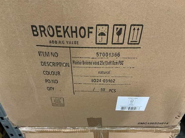 Partij planter broome wood 25x13xh10cm fsc (210x) - afbeelding 5 van  5