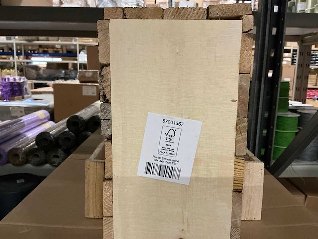 Partij planter broome wood 30x13xh10cm (240x) - afbeelding 3 van  5