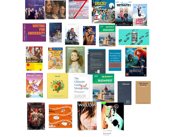 Partij plantmanden en boeken, mica decorations - afbeelding 3 van  7