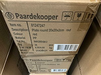 Partij plate round 20x20x2cm red (452x) - afbeelding 4 van  4