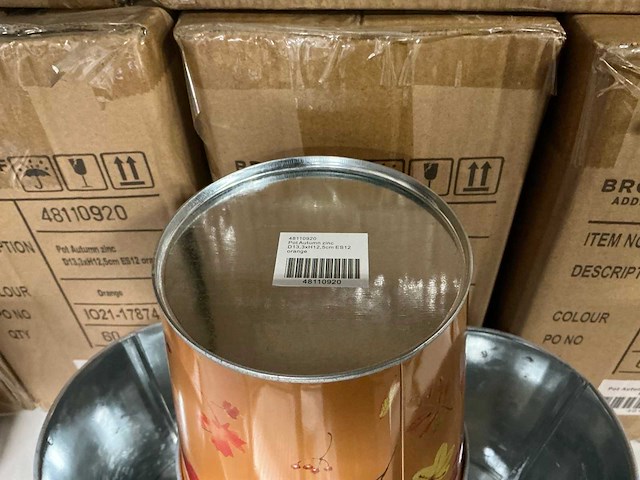 Partij pot autumn zinc d13,3xh12,5cm es12 orange (710x) - afbeelding 3 van  5