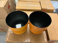 Partij pot bo metal 22.5cm orange planter kirk (120x) - afbeelding 2 van  5