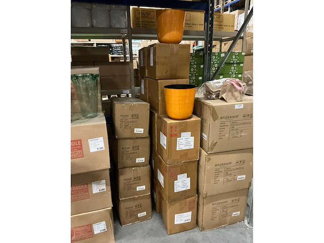 Partij pot bo metal h26cm orange planter kirk (28x) - afbeelding 3 van  4