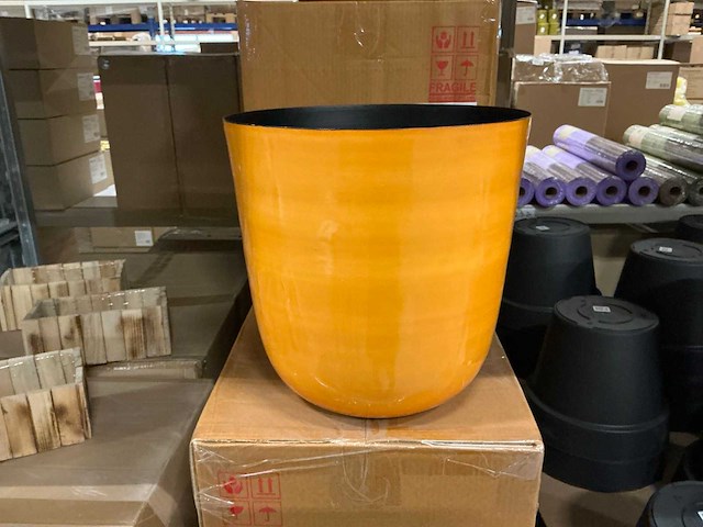 Partij pot bo metal h31cm orange planter kirk (24x) - afbeelding 1 van  5