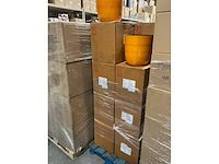 Partij pot bo metal h31cm orange planter kirk (48x) - afbeelding 2 van  3