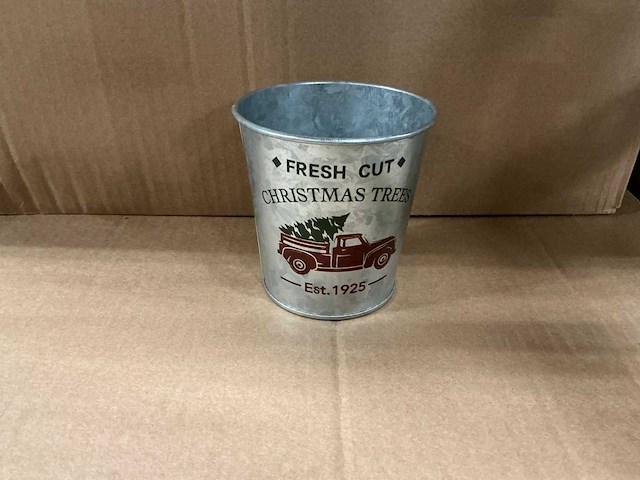 Partij pot christmas truck zinc ø10xh10cm es9 (1600x) - afbeelding 1 van  6