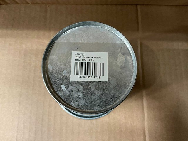 Partij pot christmas truck zinc ø10xh10cm es9 (1600x) - afbeelding 3 van  6