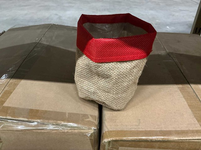 Partij pot facile jute d13xh13cm red (300x) - afbeelding 1 van  5