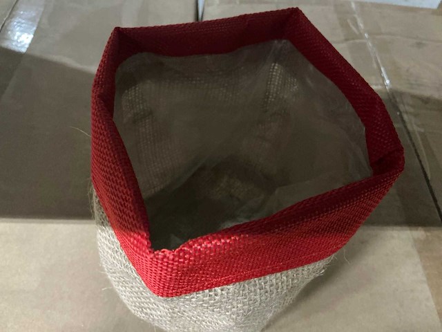 Partij pot facile jute d13xh13cm red (300x) - afbeelding 2 van  5