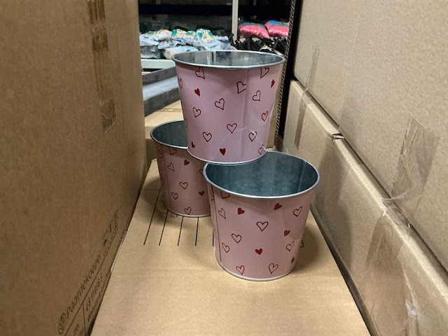 Partij pot love story zinc d12,3xh10,8cm red/pink (360x) - afbeelding 1 van  5