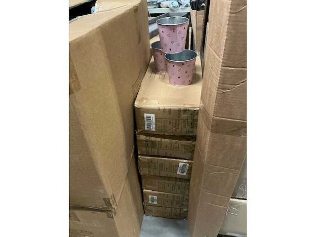 Partij pot love story zinc d12,3xh10,8cm red/pink (360x) - afbeelding 2 van  5