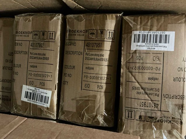 Partij pot love story zinc d12,3xh10,8cm red/pink (360x) - afbeelding 5 van  5