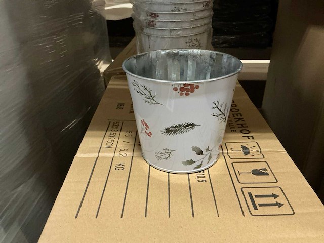 Partij pot nature zinc ø12xh10,5cm white (720x) - afbeelding 1 van  4
