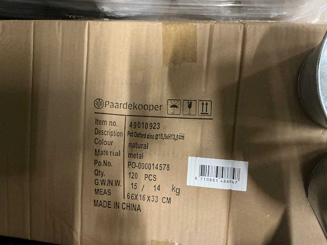 Partij pot oxford zinc ø15,5xh13,5cm (1200x) - afbeelding 5 van  5