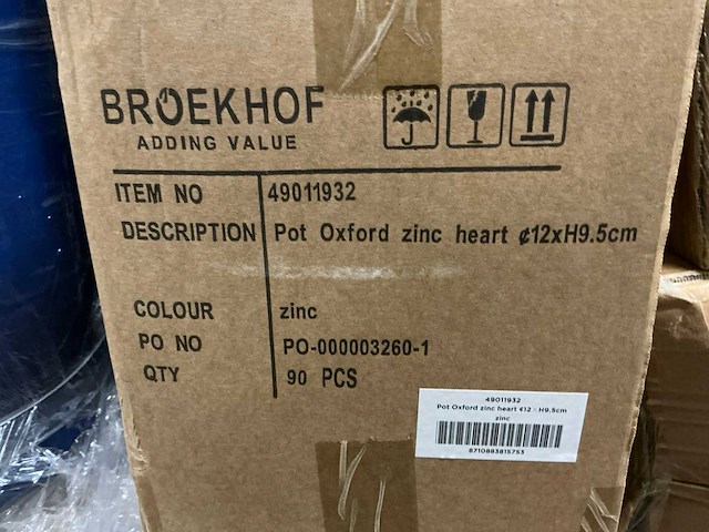 Partij pot oxford zinc heart ø12xh9,5cm (360x) - afbeelding 5 van  5