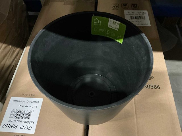 Partij pot palermo zwart d23xh22cm (20x) - afbeelding 1 van  4