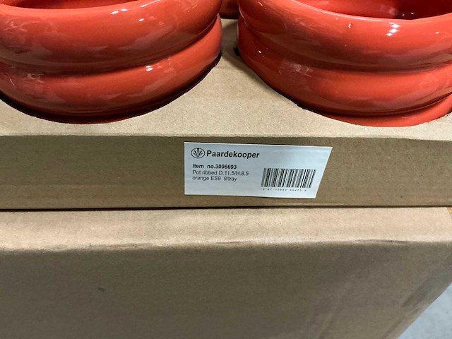 Partij pot ribbed d11,5/h8,5cm orange es99 dolomite (1080x) - afbeelding 1 van  3