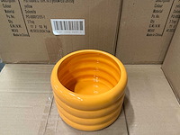 Partij pot ribbed d15/h10,5cm yellow dolomite (432x) - afbeelding 2 van  5
