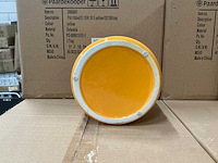 Partij pot ribbed d15/h10,5cm yellow dolomite (432x) - afbeelding 3 van  5