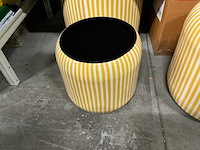 Partij pot victoria s/3 metal h36/h31/h26cm yellow (4x) - afbeelding 2 van  6